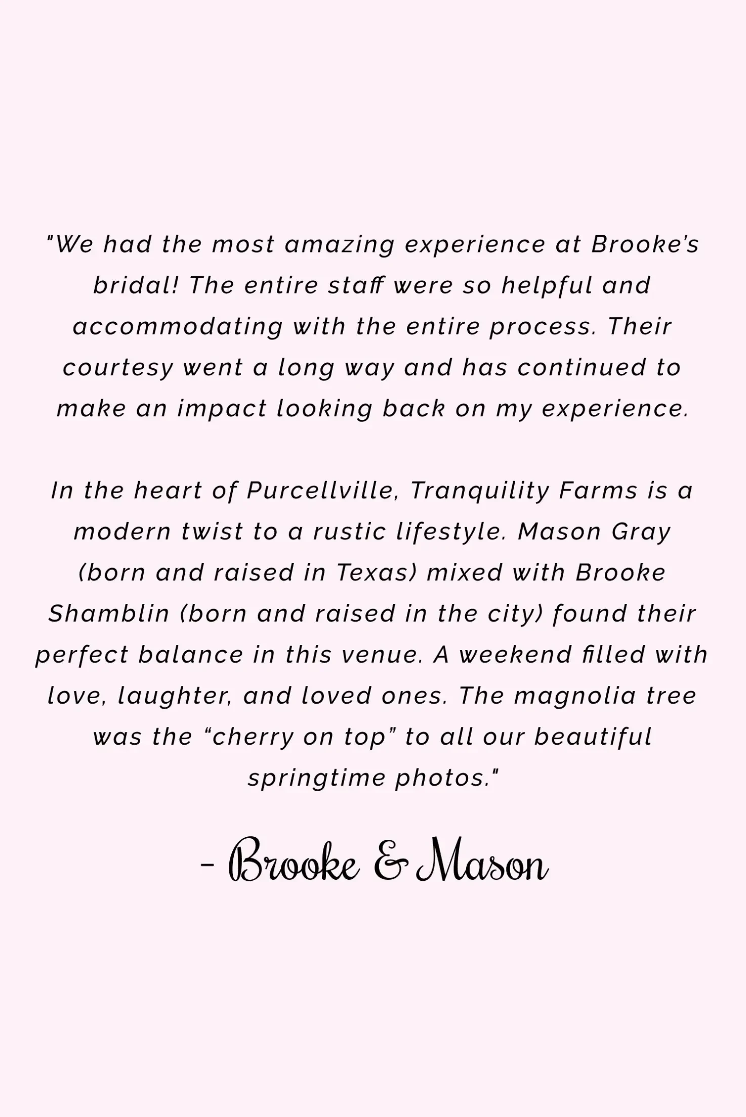 Brooke & Mason review