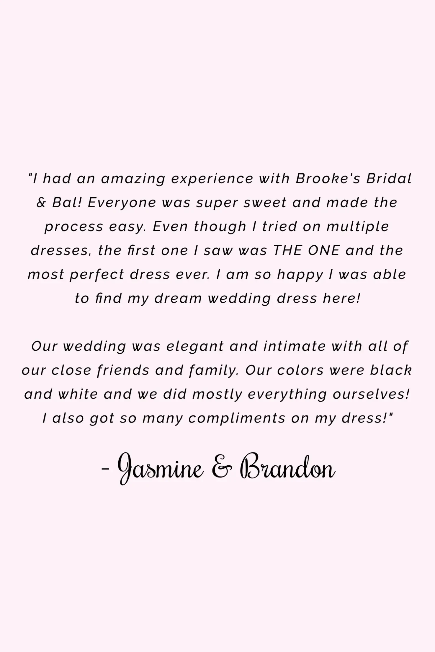 jasmine and brandon review