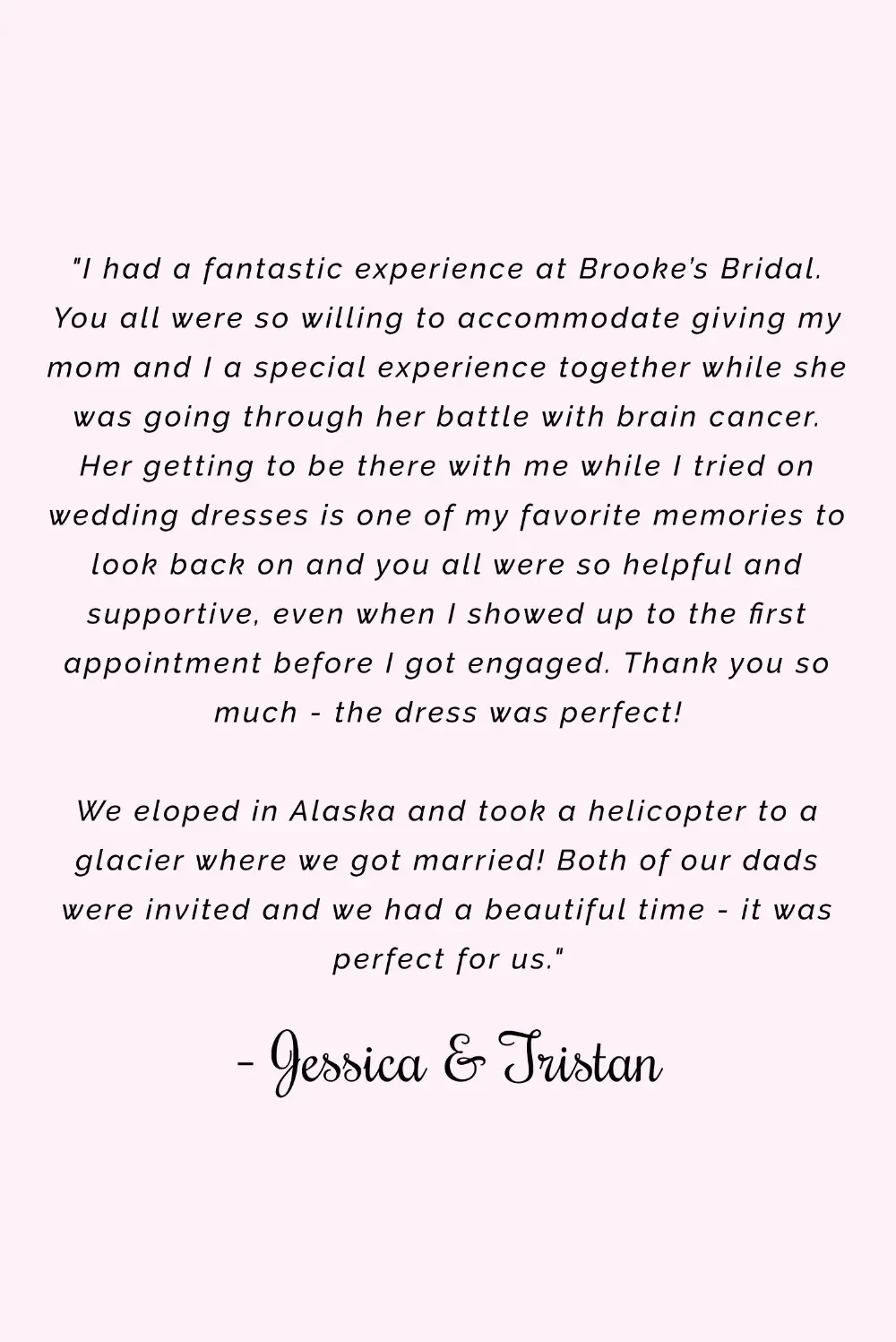 Jessica and Tristan review